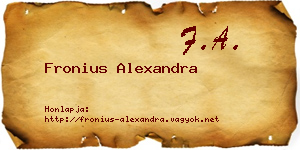 Fronius Alexandra névjegykártya